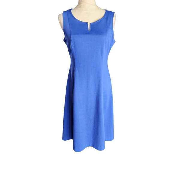 Talbots Dresses & Skirts - Talbots Royal Blue Sleeveless Knit Sheath Dress Size 6 Stretch Ponte Knee Length